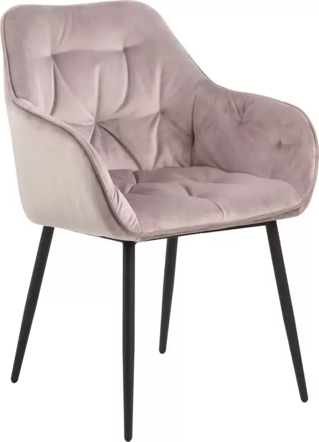 Sohome Eetkamerstoel set van 2 'Otto' Velvet kleur Dusty Rose