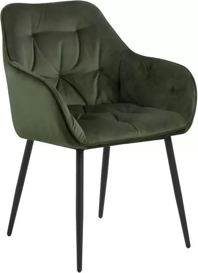 Sohome Eetkamerstoel set van 2 'Otto' Velvet kleur Forest Green