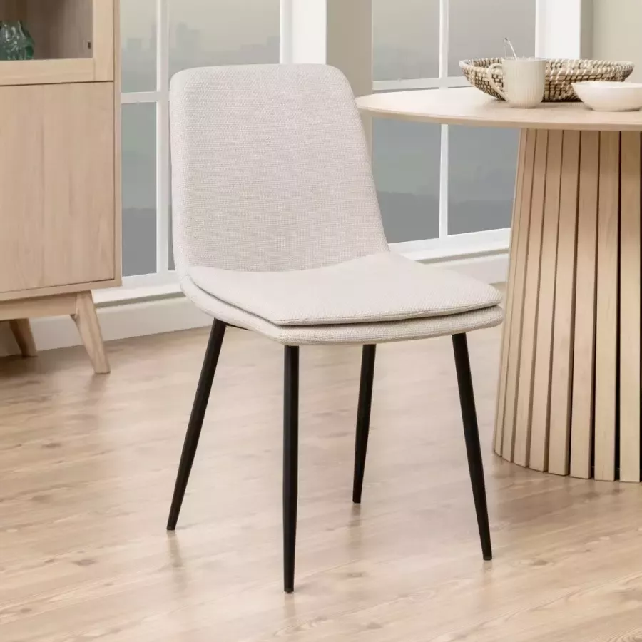 Sohome Eetkamerstoel set van 4 'Beauregard' Stof kleur Beige