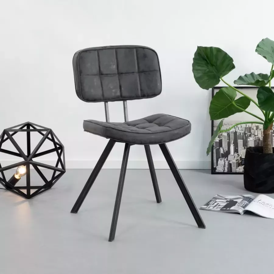 Sohome Eetkamerstoel set van 4 'Ginger' Wax PU kleur zwart