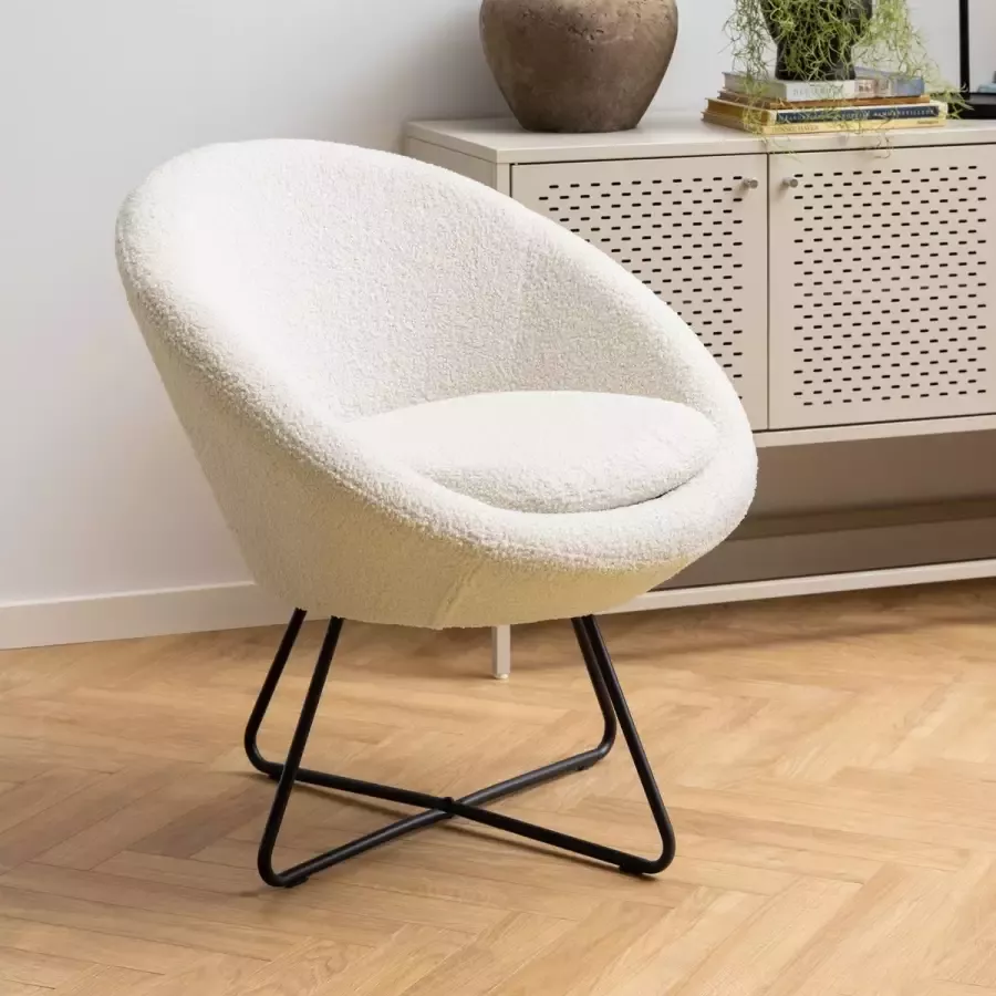Sohome Fauteuil 'Kang' Teddy kleur Beige