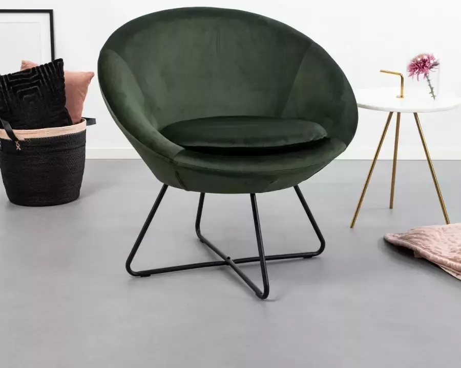 Sohome Fauteuil 'Kang' Velvet kleur Forest Green