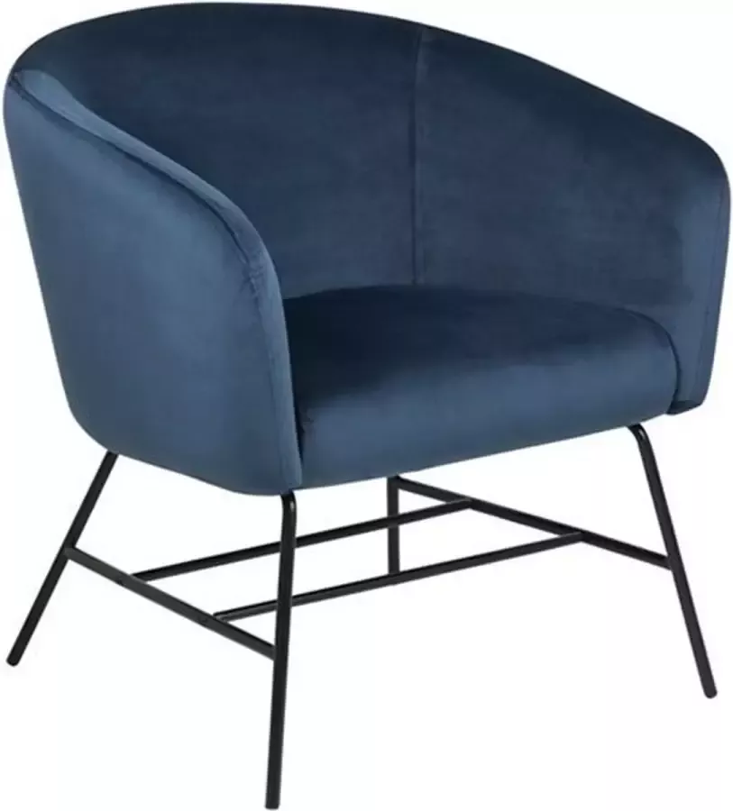 Sohome Fauteuil 'Pasquale' Velvet kleur donkerblauw