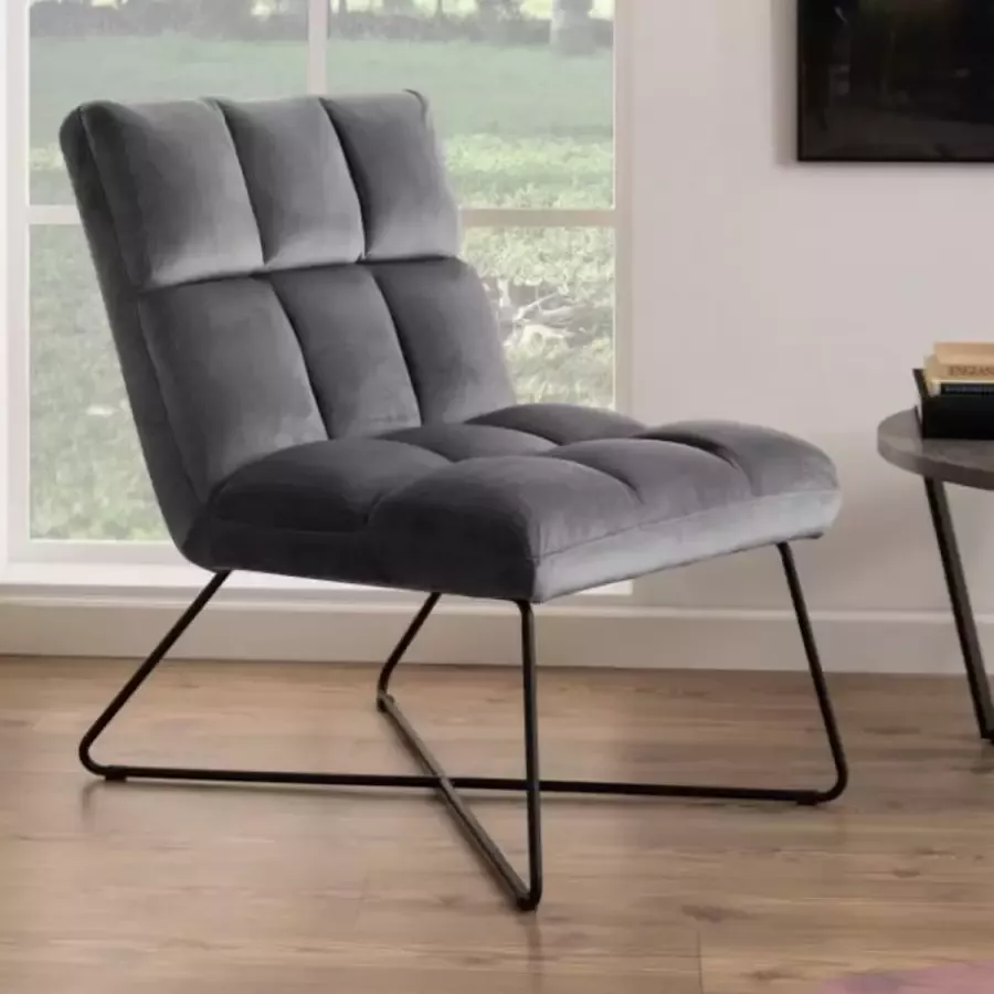 Sohome Fauteuil Wendolyn Velvet Donkergrijs