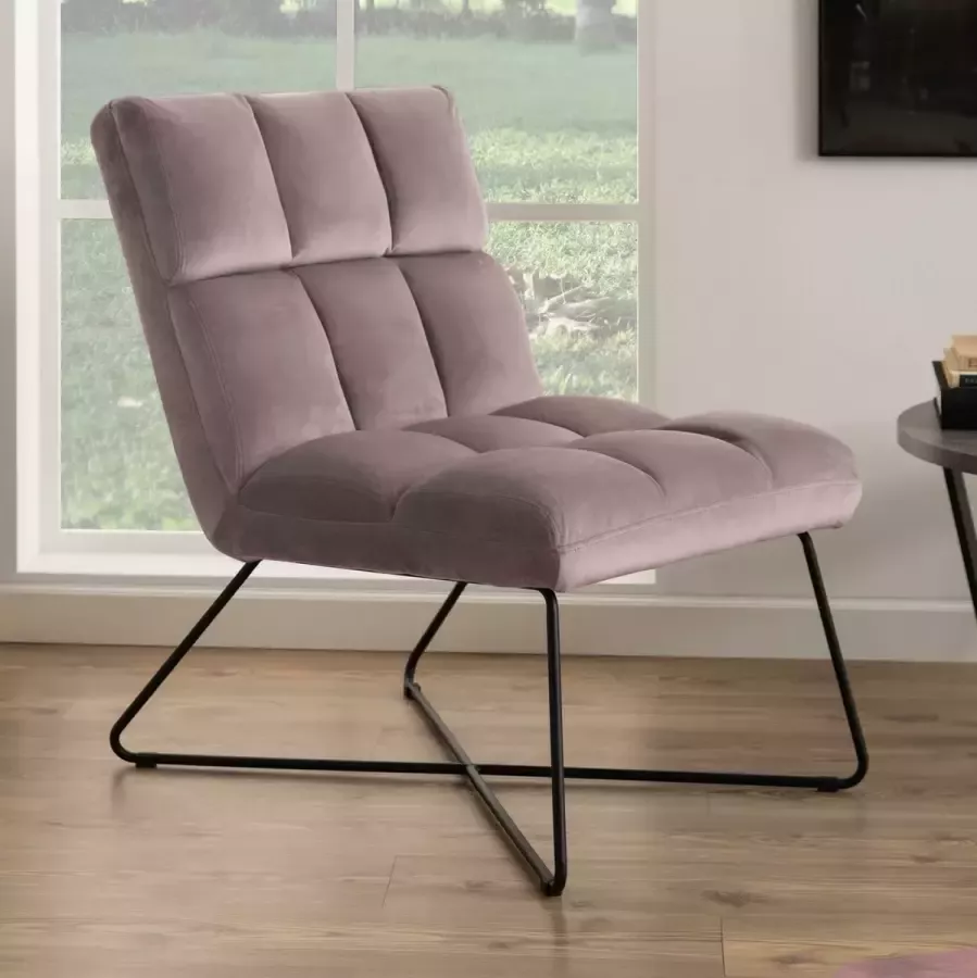 Sohome Fauteuil 'Wendolyn' Velvet kleur Roze