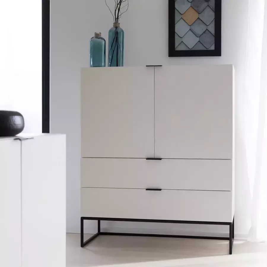 Sohome Interstil Opbergkast 'Ahley' 120 x 100cm kleur wit