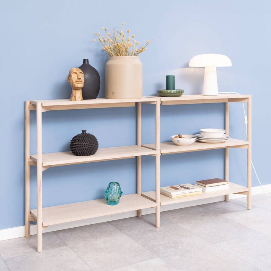 Sohome Laag Wandrek Keenen Eiken Whitewash 169 x 88cm Wit