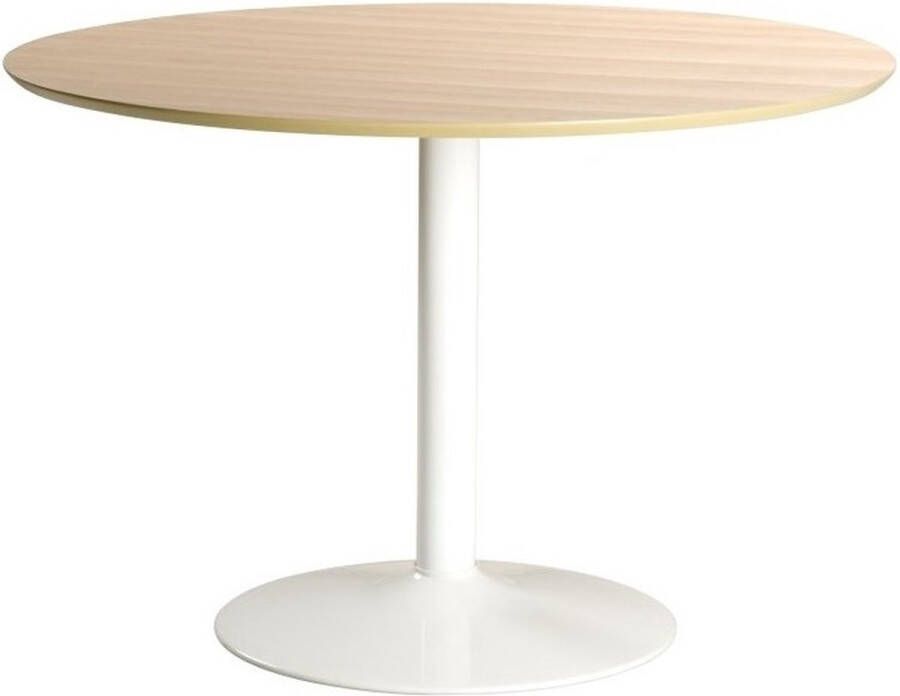 Sohome Ronde Eettafel 'Eboney' 110cm kleur Eiken Wit