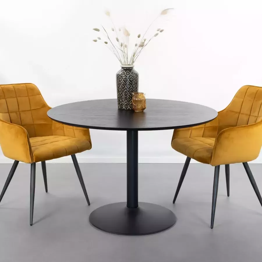 Sohome Ronde Eettafel 'Eboney' 110cm kleur Zwart