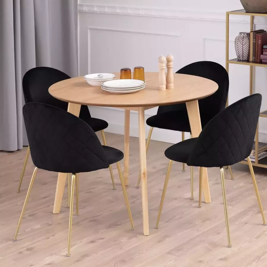 Sohome Ronde Eettafel 'Kennita' 105cm kleur Eiken