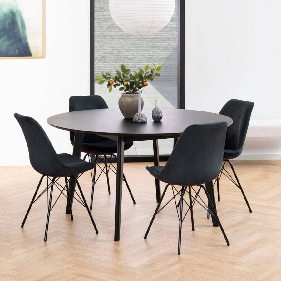 Sohome Ronde Eettafel 'Kennita' 140cm kleur Zwart