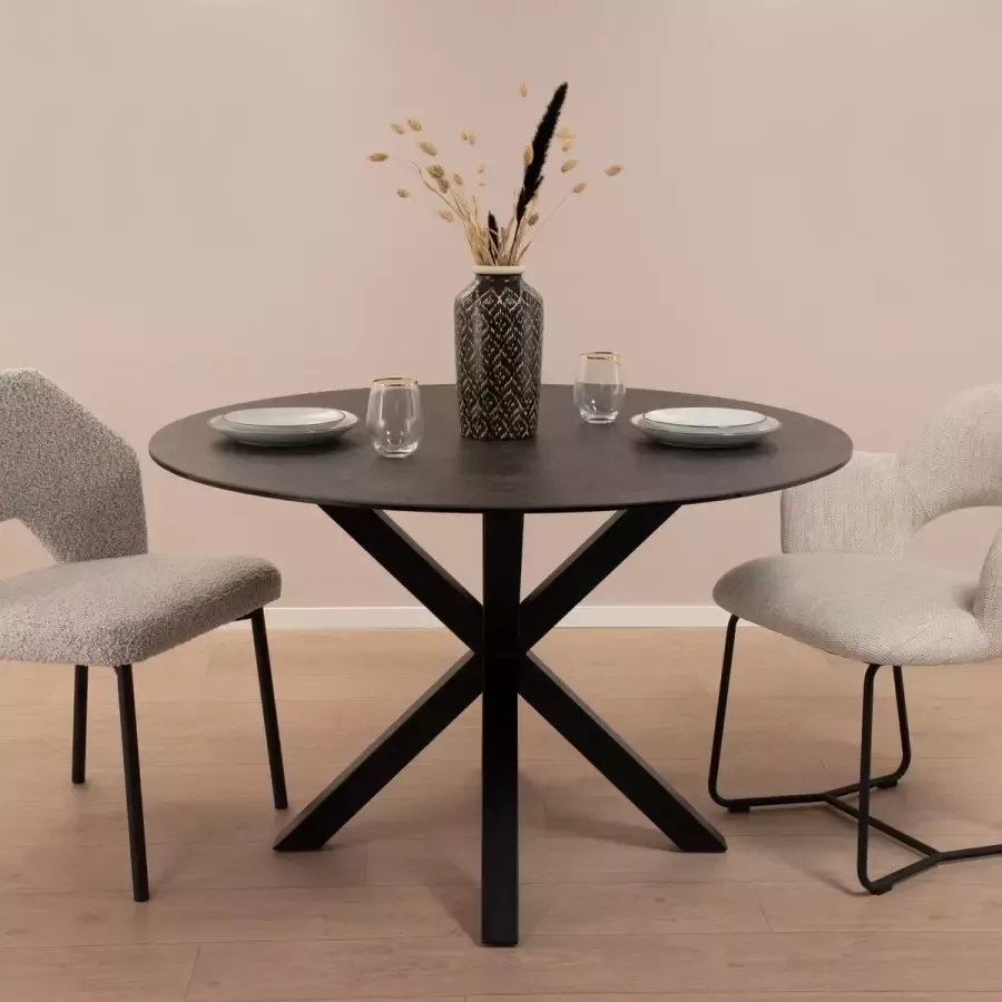 Sohome Ronde Eettafel 'Samona' Keramiek 120cm kleur zwart