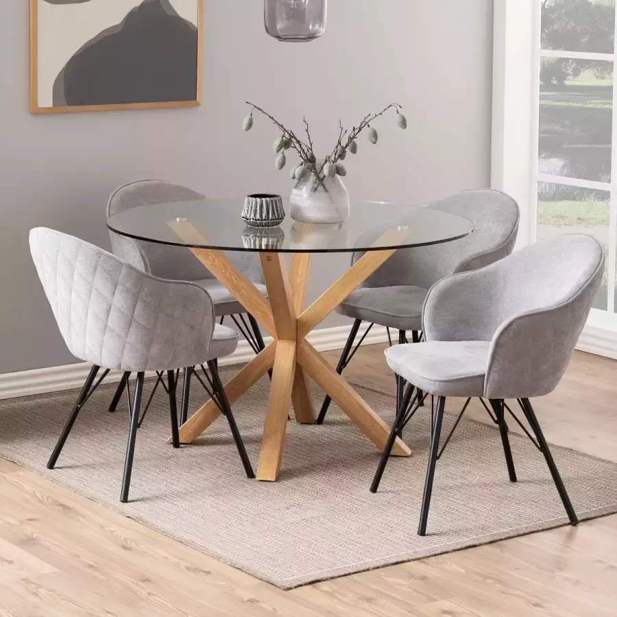 Sohome Ronde glazen Eettafel 'Samona' 119cm