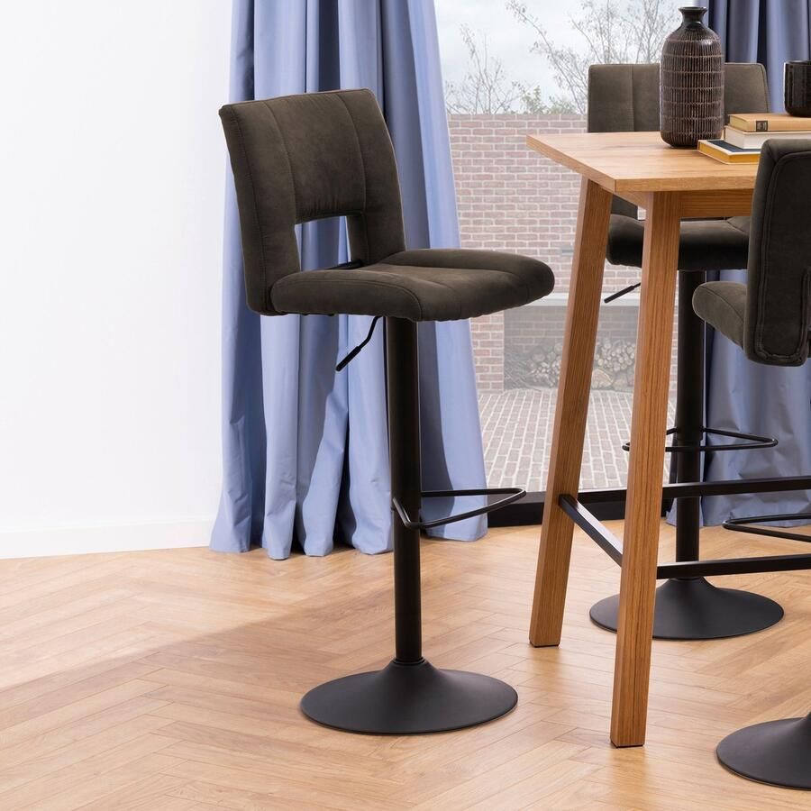 Sohome Barkruk set van 2 Horacio zithoogte 62-83cm Antraciet