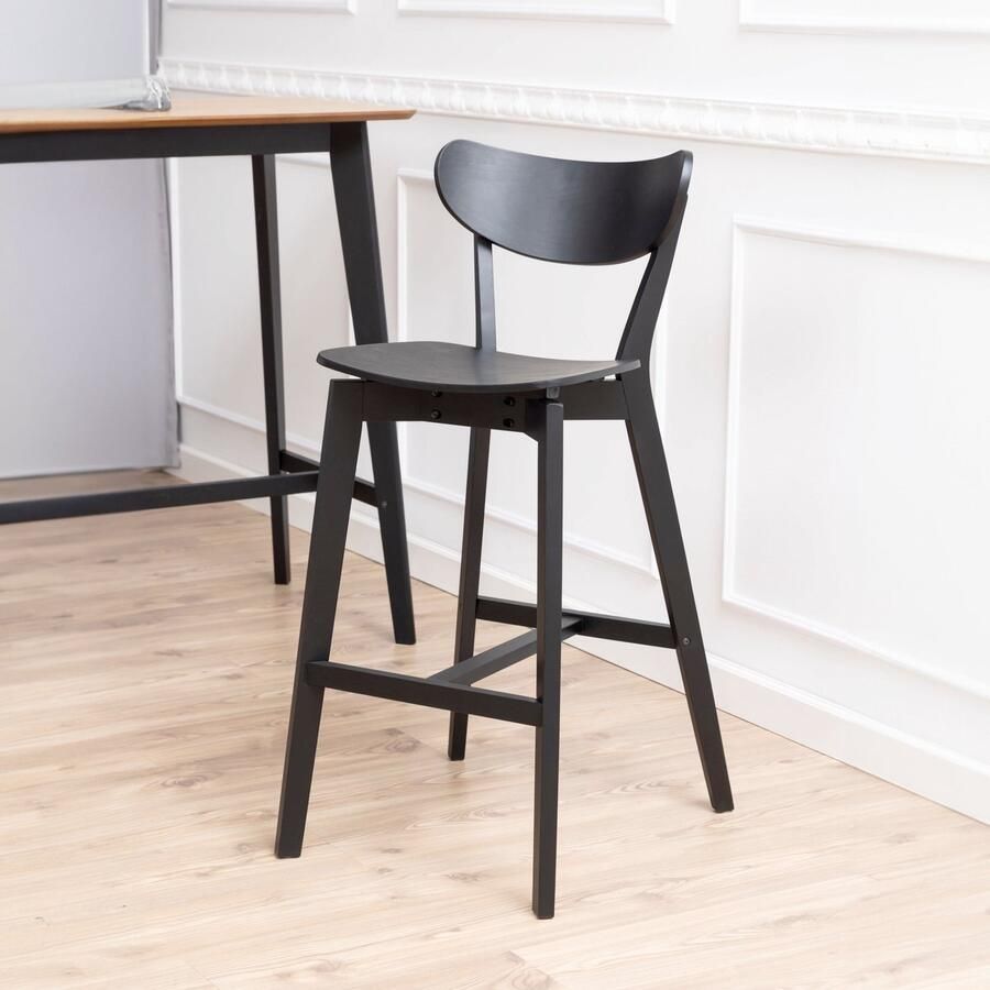 Sohome Barkruk set van 2 Kennita zithoogte 77cm Eiken Zwart - Foto 2