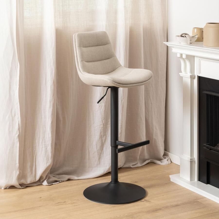 Sohome Draaibare Barkruk set van 2 Mathaniel Beige zithoogte 65-86cm