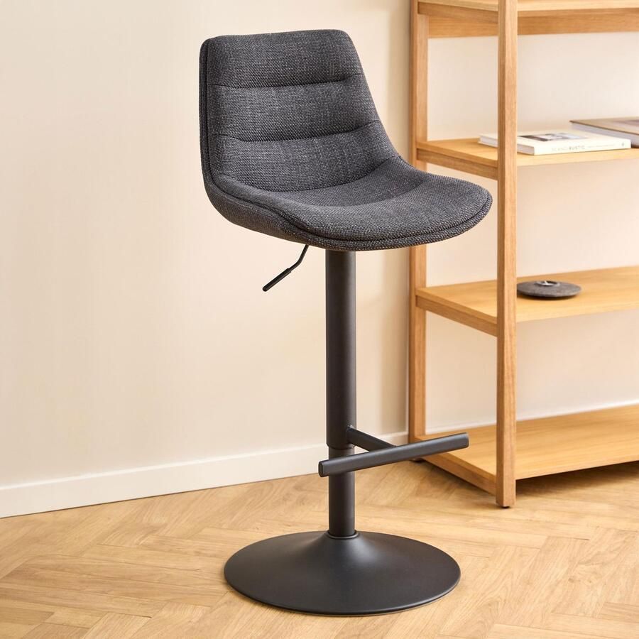 Sohome Draaibare Barkruk set van 2 Mathaniel Donkergrijs zithoogte 65-86cm