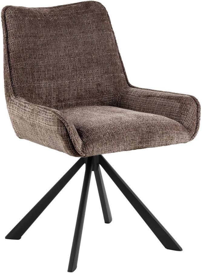 Sohome Draaibare Eetkamerstoel set van 2 Jolan Chenille Bruin