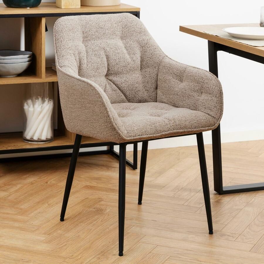 Sohome Eetkamerstoel set van 2 Otto Bouclé Beige