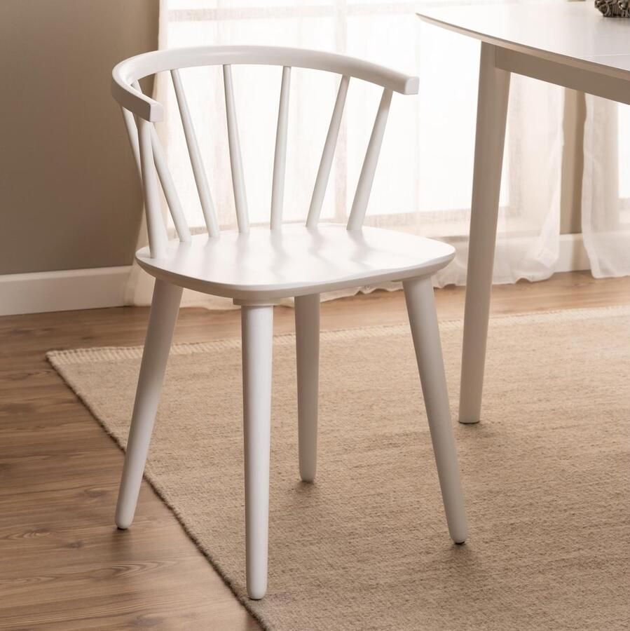 Sohome Eetkamerstoel set van 2 Steffen Rubberhout Wit