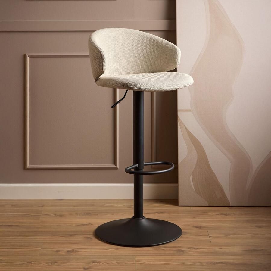 Sohome Verstelbare Barkruk set van 2 Latria Beige zithoogte 61-82cm