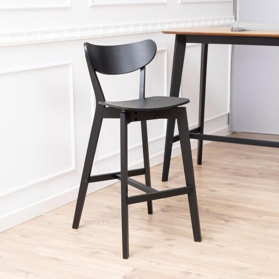 Sohome Barkruk set van 2 Kennita zithoogte 77cm Eiken Zwart