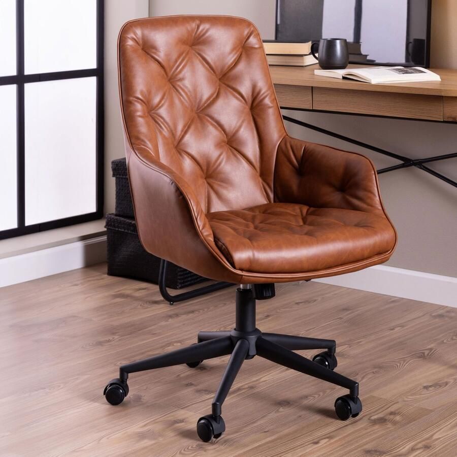 Sohome Bureaustoel Adelaida PU leer Bruin