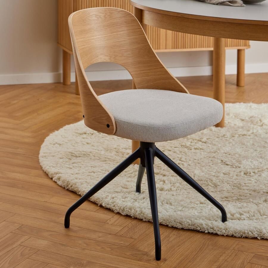 Sohome Draaibare Eetkamerstoel Brendan Eiken Beige