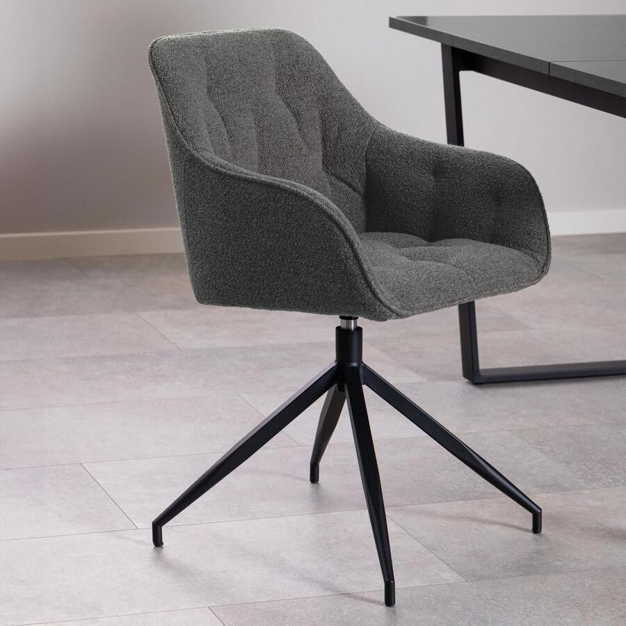 Sohome Draaibare Eetkamerstoel Loren Bouclé Antraciet