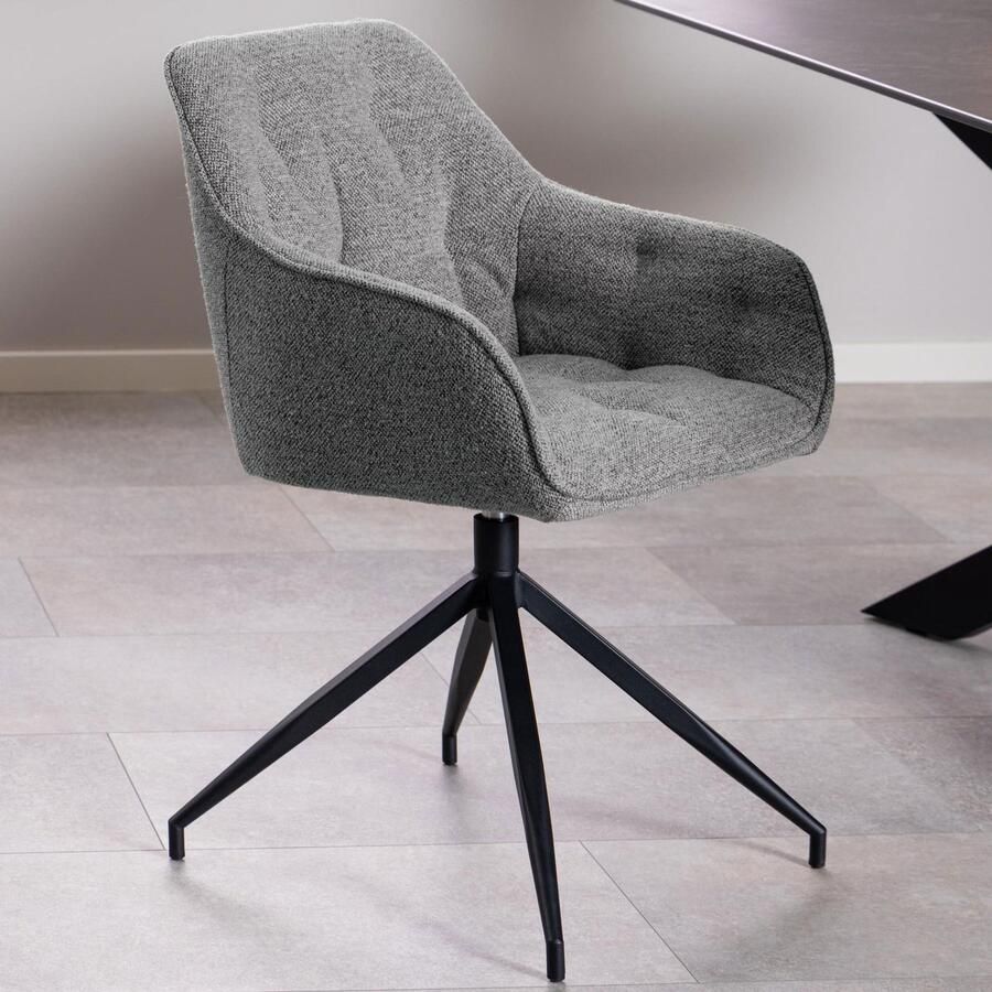 Sohome Draaibare Eetkamerstoel Loren Bouclé Grijs