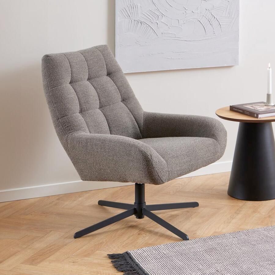 Sohome Draaifauteuil Shimika Bouclé Taupe - Foto 2