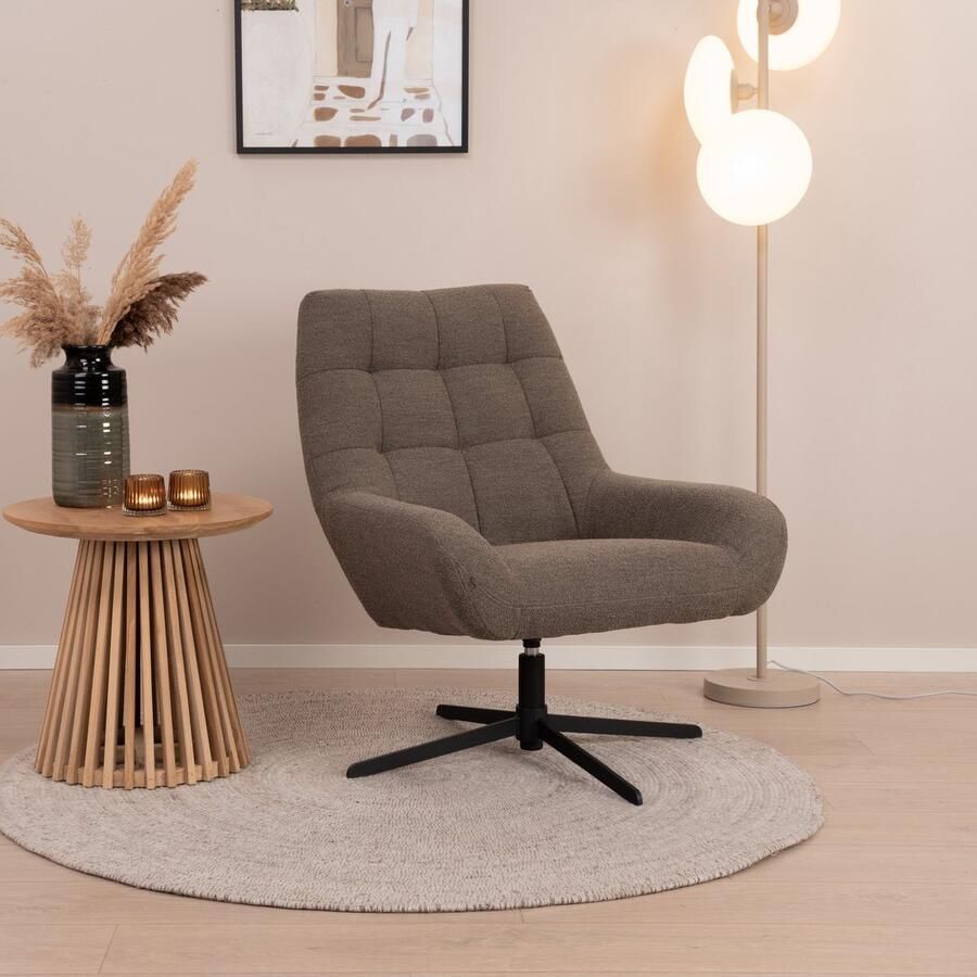 Sohome Draaifauteuil Shimika Bouclé Taupe