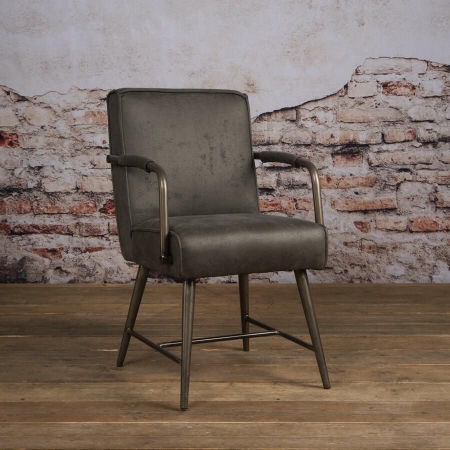 Sohome Eetkamerstoel set van 2 Helmut met armleuning grijs