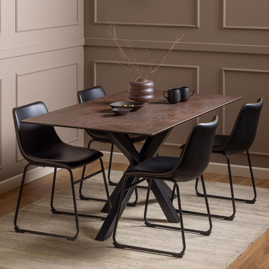 Sohome Eettafel Samona Keramiek 160 x 90cm Bruin