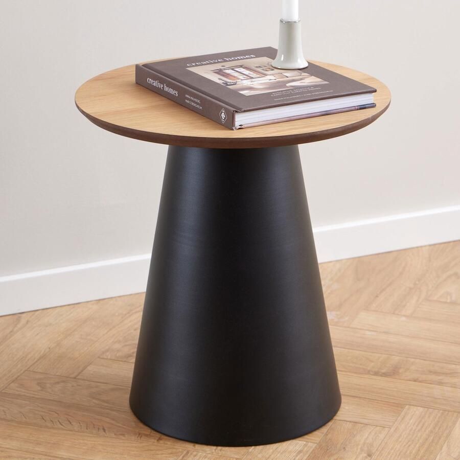Sohome Ronde Bijzettafel Latressa Eiken 45cm Zwart