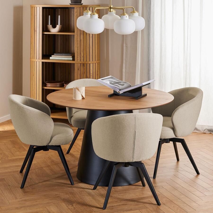 Sohome Ronde Eettafel Latressa Eiken 120cm Zwart