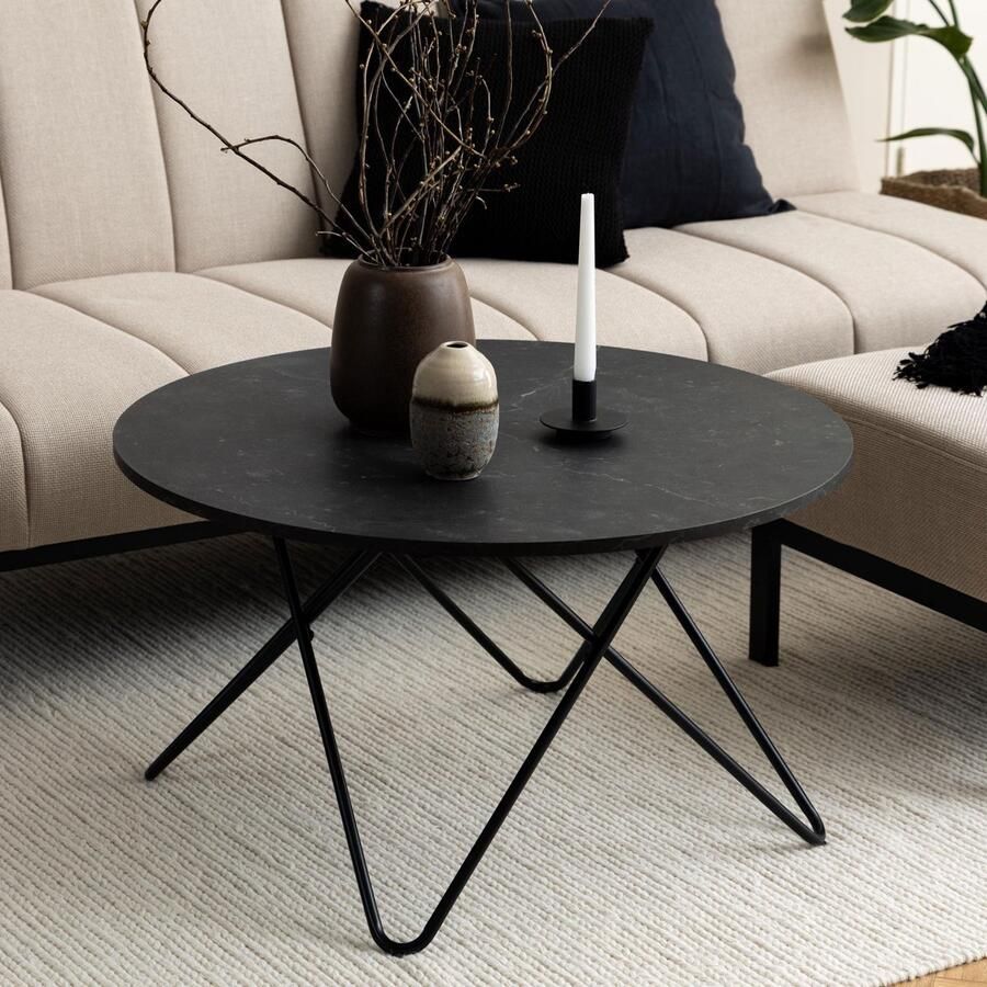 Sohome Ronde Salontafel Constantinos Marmer 80cm Zwart