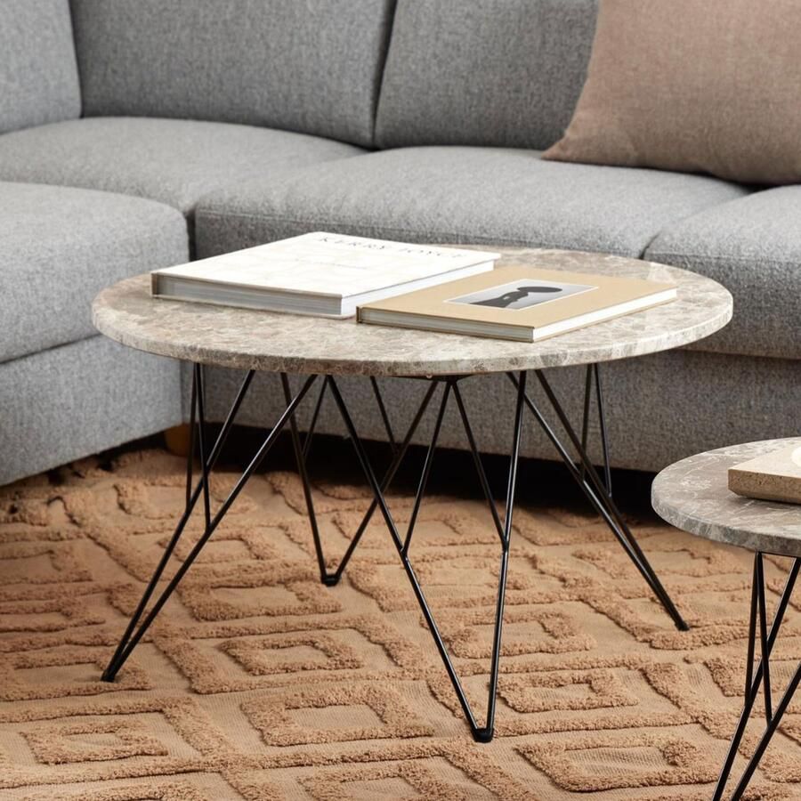 Sohome Ronde Salontafel Jemal Marmer 80cm