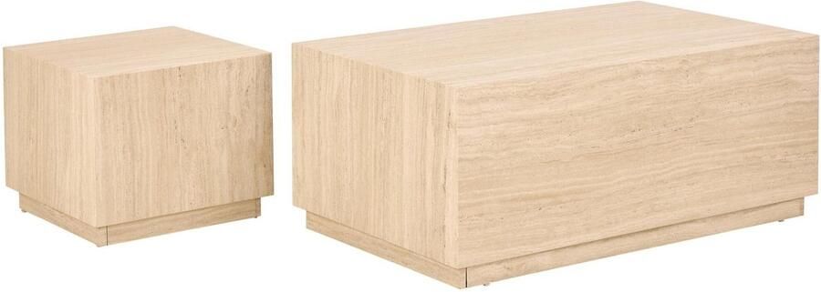 Sohome Salontafel Dinorah Travertinlook Set van 2 stuks
