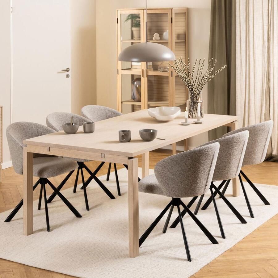 Sohome Uitschuifbare Eettafel Daena Eiken 200 250 300 x 100cm