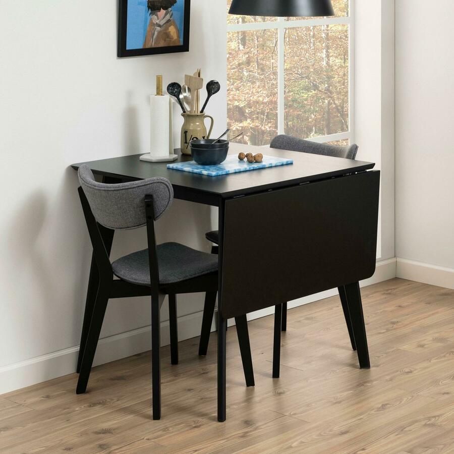 Sohome Uitschuifbare Eettafel 'Kennita' 80-120 x 80cm kleur Zwart