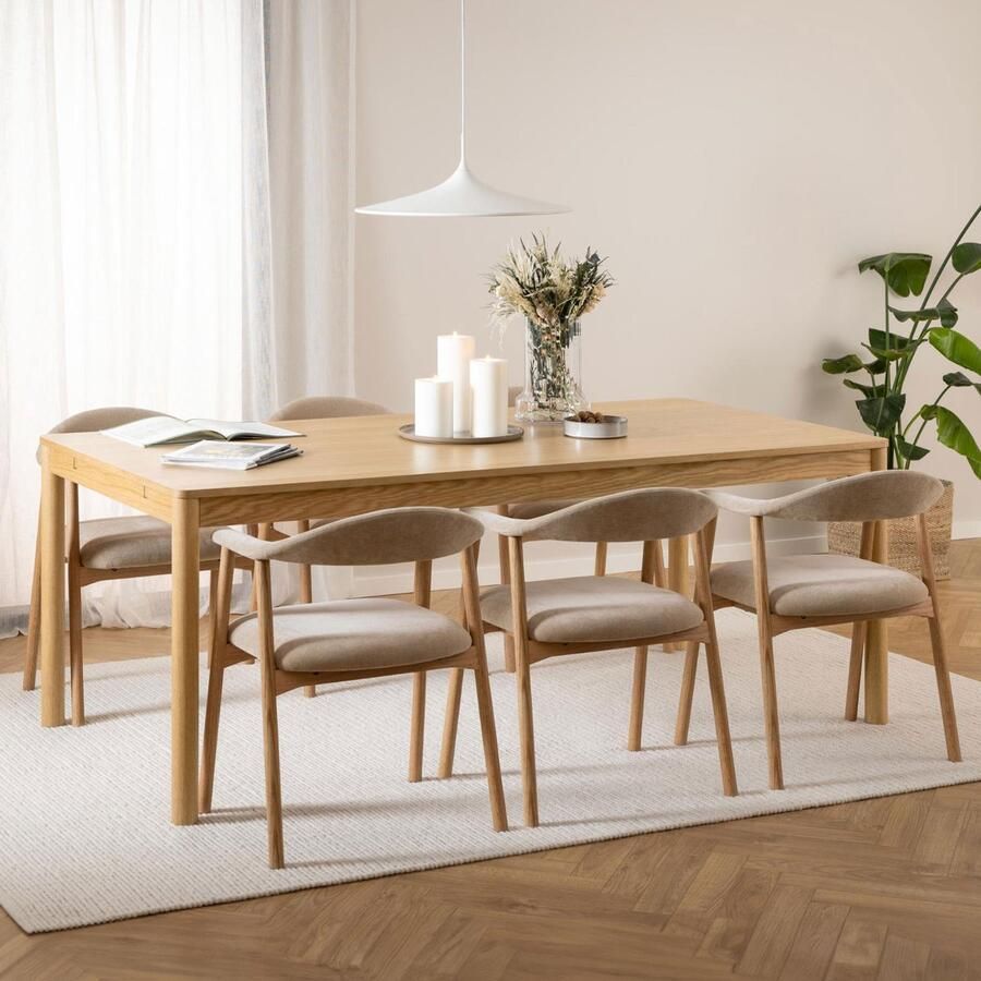 Sohome Uitschuifbare Eettafel Kush Eiken 200 250 300 x 100cm