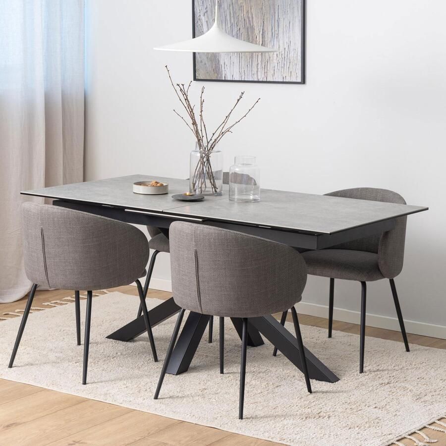 Sohome Uitschuifbare Eettafel Samona Keramiek 168 210 x 90cm Grijs