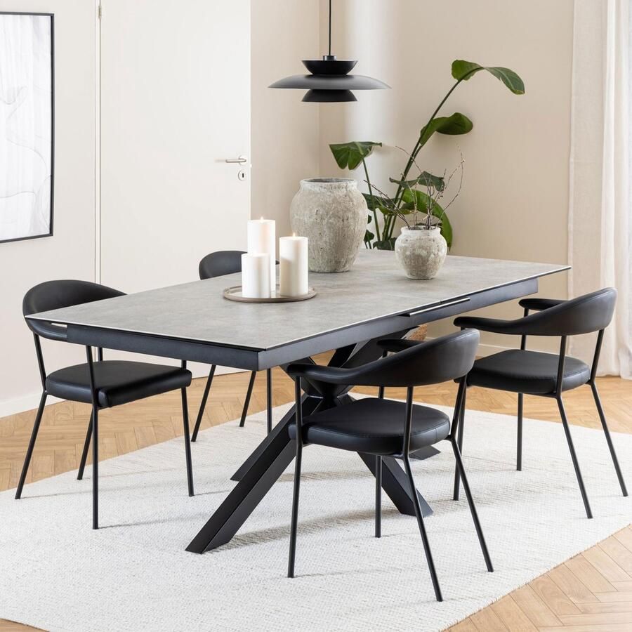 Sohome Uitschuifbare Eettafel Samona Keramiek 200 240 x 100cm Grijs