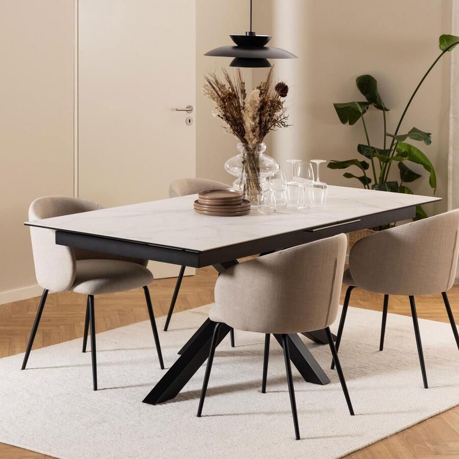 Sohome Uitschuifbare Eettafel Samona Keramiek 200 240 x 100cm Wit