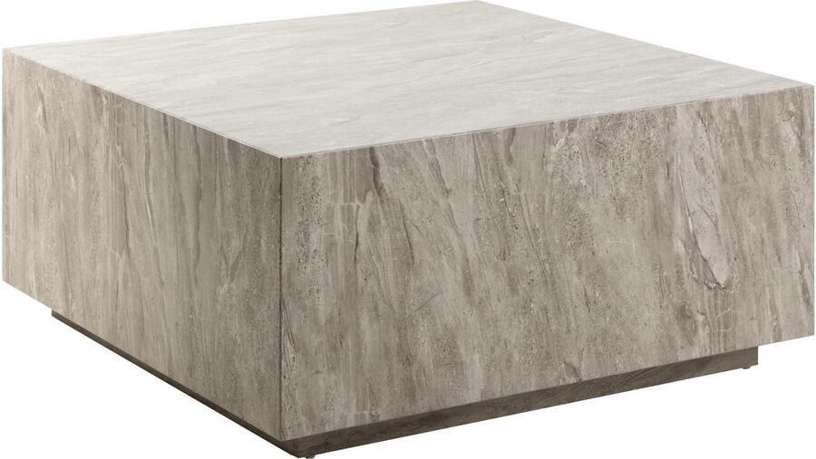 Sohome Vierkante Salontafel Dinorah Travertin look 90 x 90cm Grijs