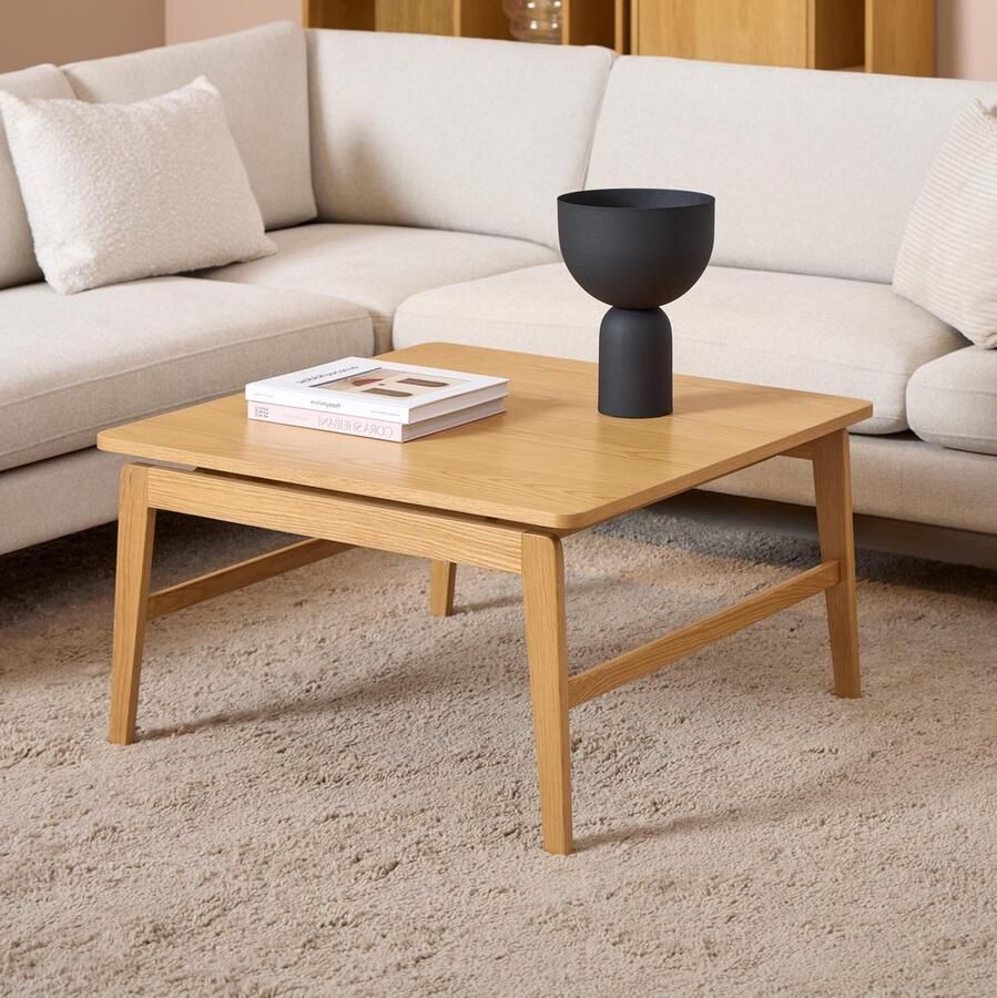 Sohome Vierkante Salontafel Mickael Eiken 80 x 80cm Naturel