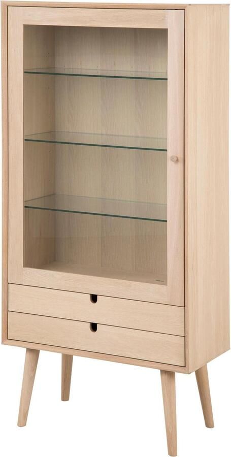 Sohome Vitrinekast Clinten Eiken en glas 143 x 72cm