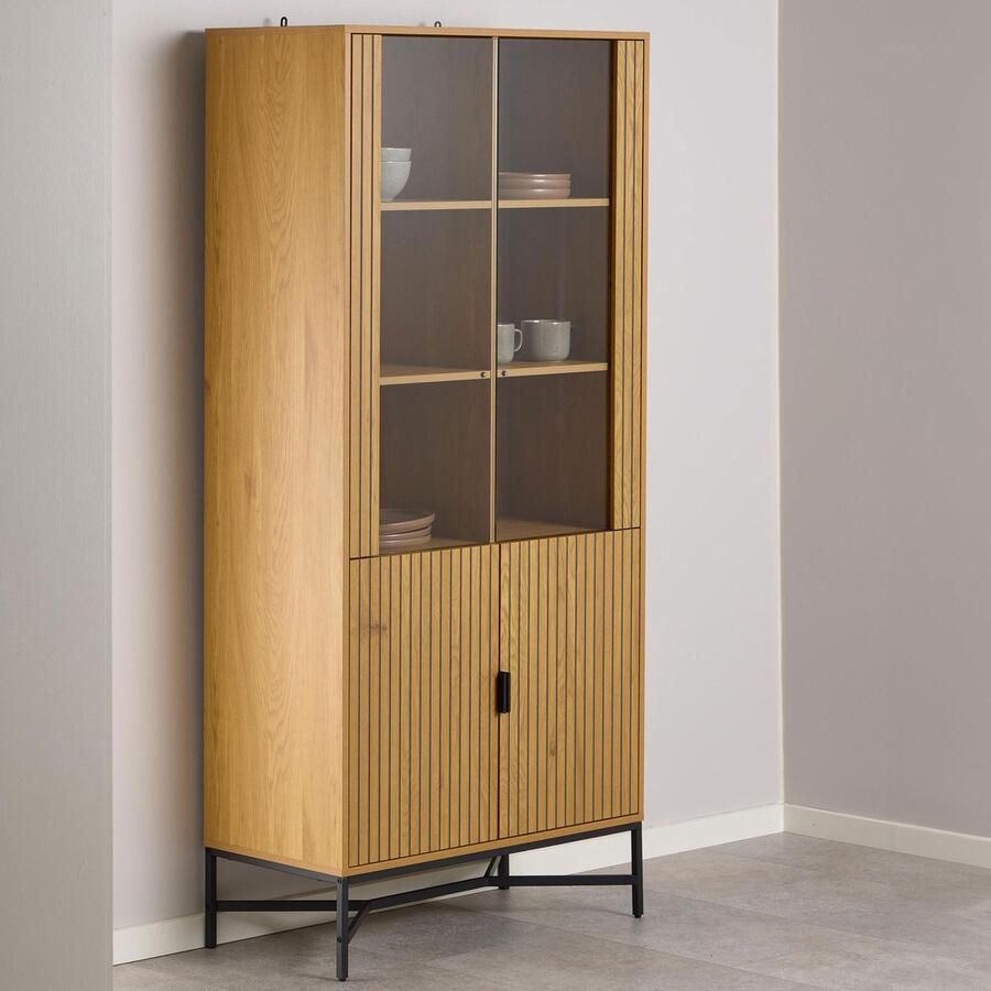 Sohome Vitrinekast Kiyonna Eikenhout 180 x 80cm