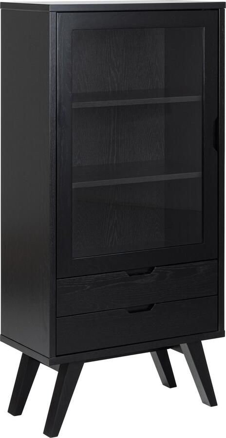 Sohome Vitrinekast Korry 145 x 72cm Mat Zwart